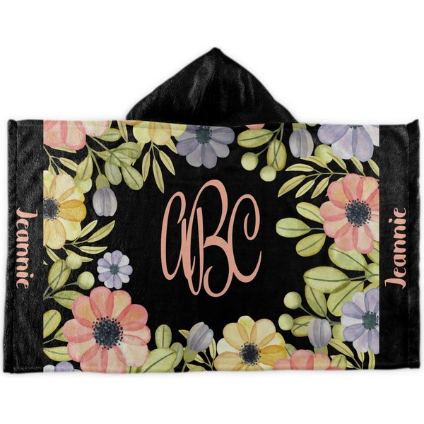 Custom Boho Floral Kids Hooded Towel (Personalized)