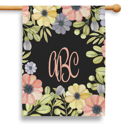 Boho Floral 28" House Flag - Double Sided (Personalized)