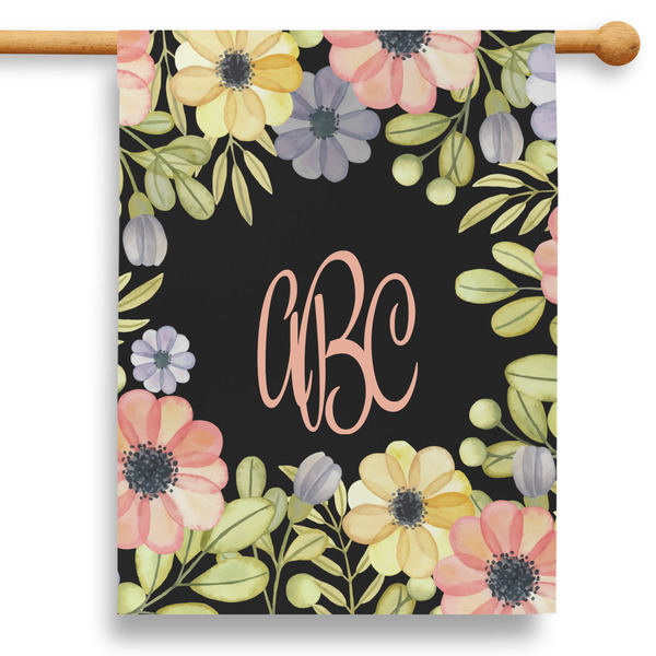 Custom Boho Floral 28" House Flag (Personalized)