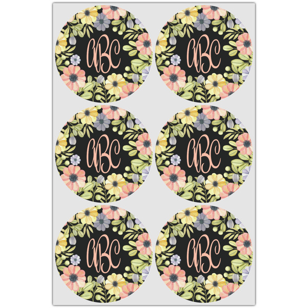 Boho Floral Icing Circle - Large - Set of 6