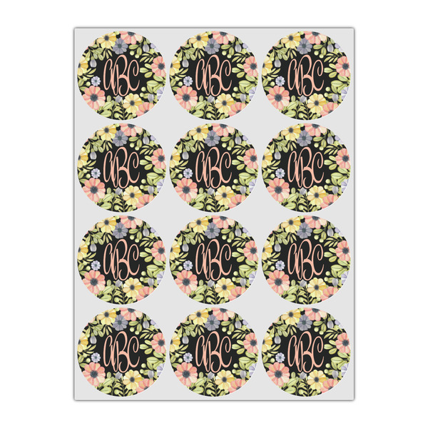 Boho Floral Icing Circle - Small - Set of 12