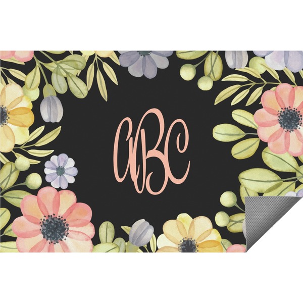 Custom Boho Floral Indoor / Outdoor Rug (Personalized)