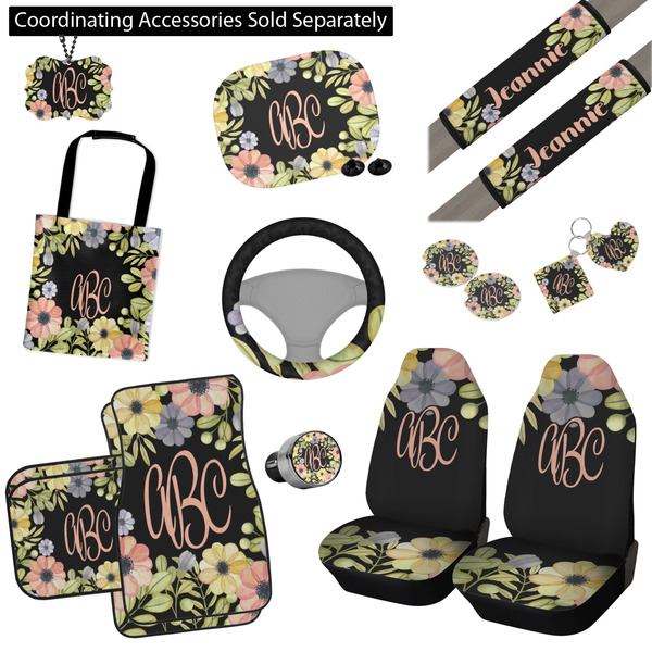 Boho Floral Interior Car Accessories