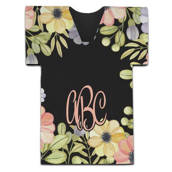 Custom Boho Floral Jersey Bottle Cooler (Personalized)