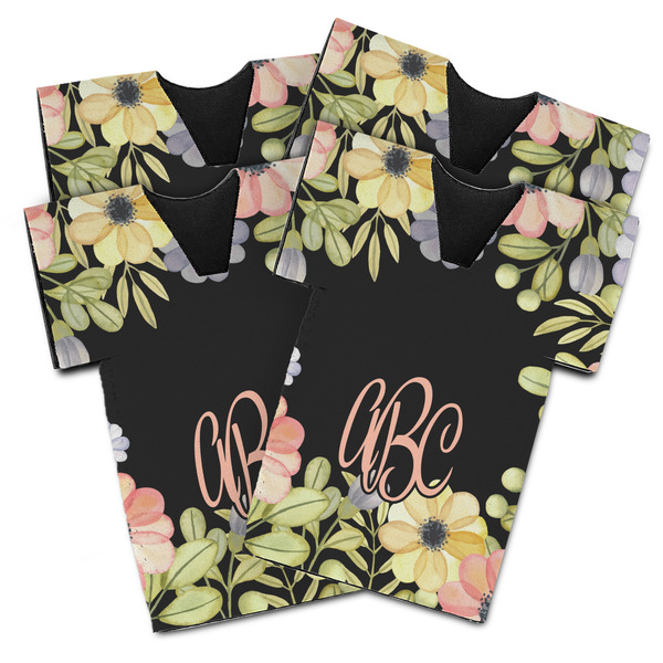 Boho Floral Jersey Bottle Cooler - Set of 4 - MAIN (flat)