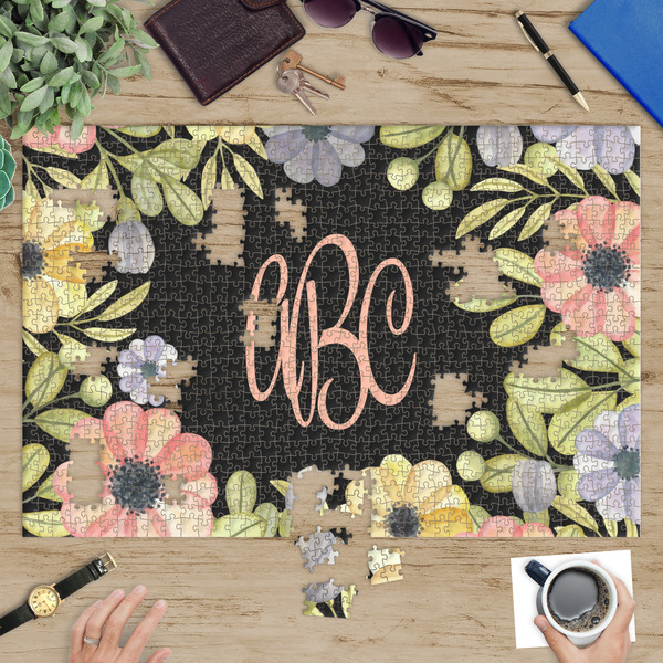 Boho Floral Jigsaw Puzzle 1014 Piece - In Context