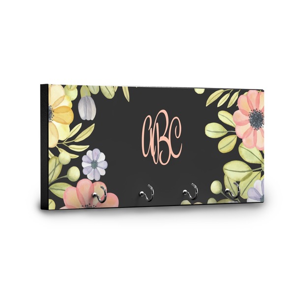 Boho Floral Key Hanger - Front View with Hooks