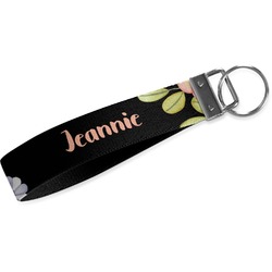 Boho Floral Webbing Keychain Fob - Small (Personalized)