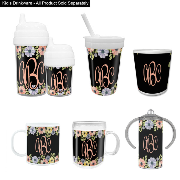 Boho Floral Kid's Drinkware - Customized & Personalized