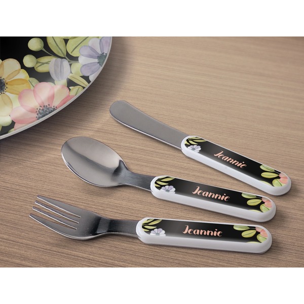 Boho Floral Kids Flatware w/ Plate