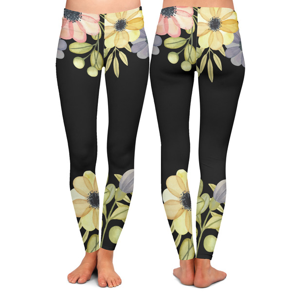 Boho Floral Ladies Leggings - Front and Back