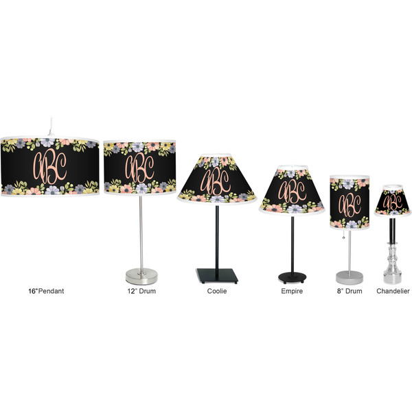 Boho Floral Lamp Full View Size Comparison