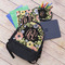 Boho Floral Large Backpack - Black - With Stuff