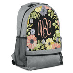 Boho Floral Backpack - Grey (Personalized)