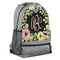 Boho Floral Large Backpack - Gray - Angled View