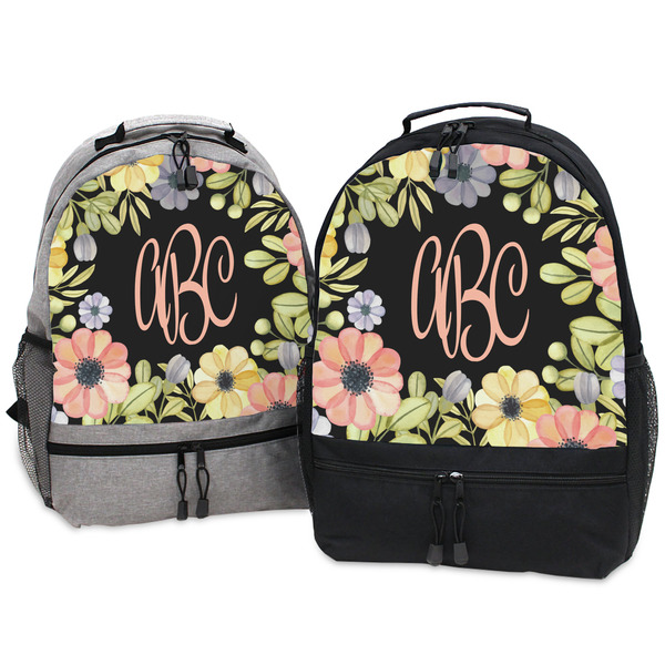 Boho Floral Large Backpacks - Both