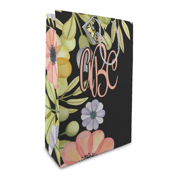Custom Boho Floral Large Gift Bag (Personalized)