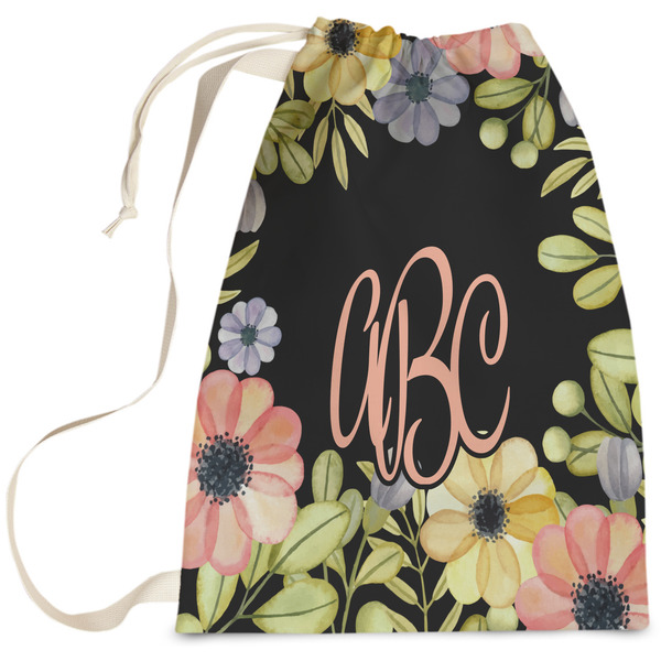 Custom Boho Floral Laundry Bag - Large (Personalized)