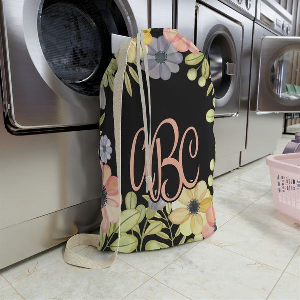 Boho Floral Large Laundry Bag - In Context