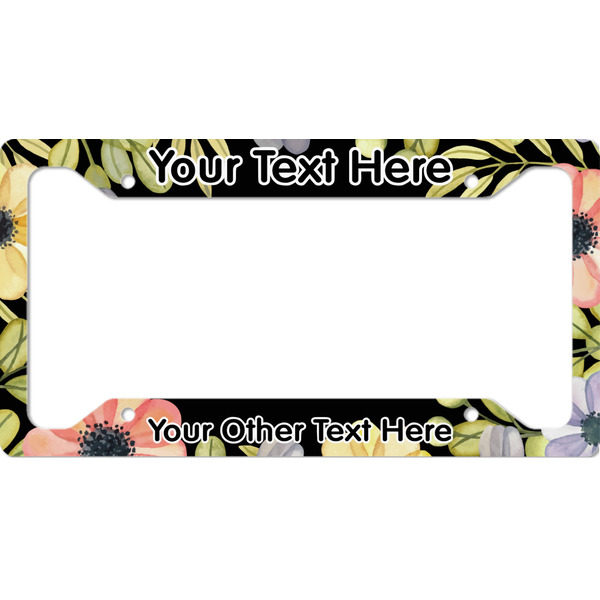 Custom Boho Floral License Plate Frame - Style A (Personalized)