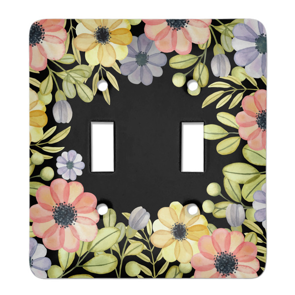 Custom Boho Floral Light Switch Cover (2 Toggle Plate)