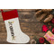 Boho Floral Linen Stocking w/Red Cuff - Flat Lay (LIFESTYLE)
