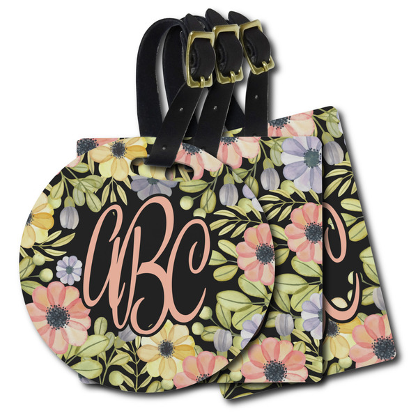 Custom Boho Floral Plastic Luggage Tag (Personalized)