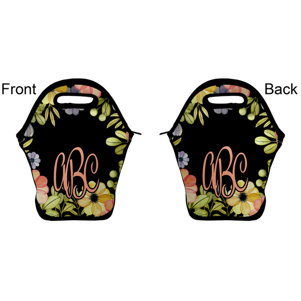 Boho Floral Lunch Bag - Front and Back