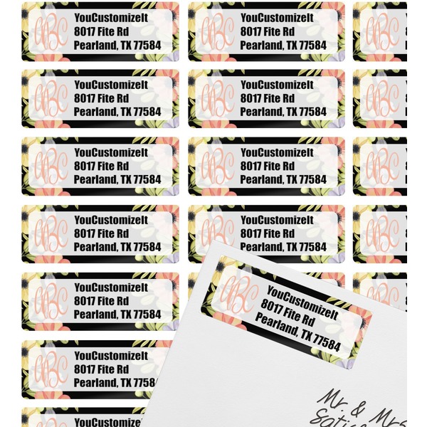 Boho Floral Mailing Label on Envelope - Multiple Labels