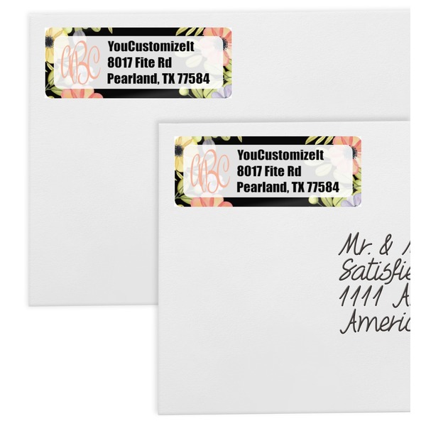 Boho Floral Mailing Labels - Double Stack Close Up