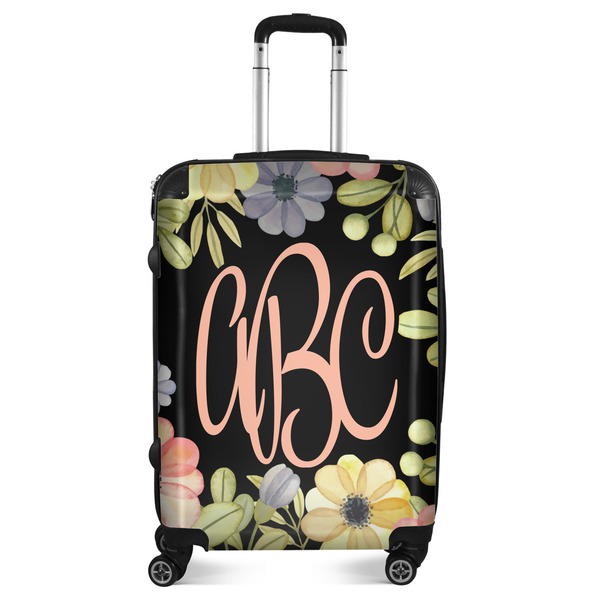 Custom Boho Floral Suitcase - 24" Medium - Checked (Personalized)