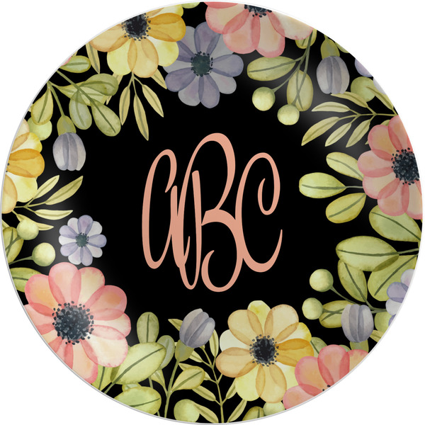 Custom Boho Floral Melamine Plate (Personalized)