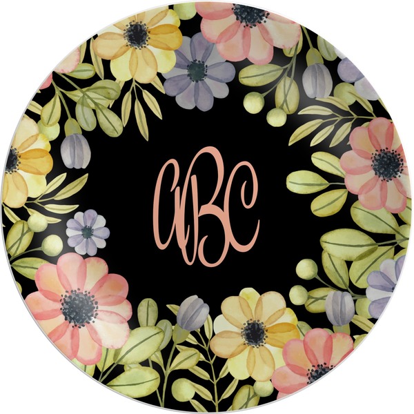 Custom Boho Floral Melamine Plate - 10" (Personalized)