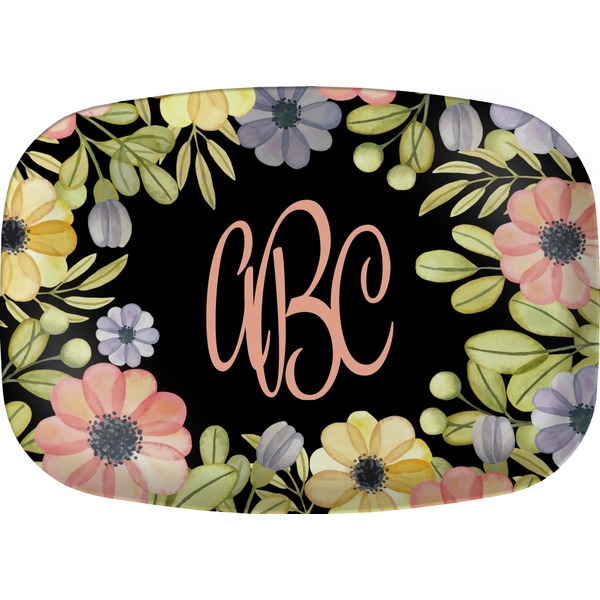 Custom Boho Floral Melamine Platter (Personalized)