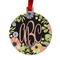 Boho Floral Metal Ball Ornament - Front