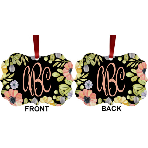 Boho Floral Metal Benilux Ornament - Front and Back (APPROVAL)