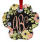 Boho Floral Metal Paw Ornament - Front