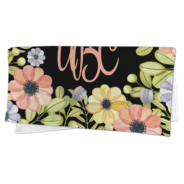 Boho Floral Microfiber Dish Rag - FOLDED (half)