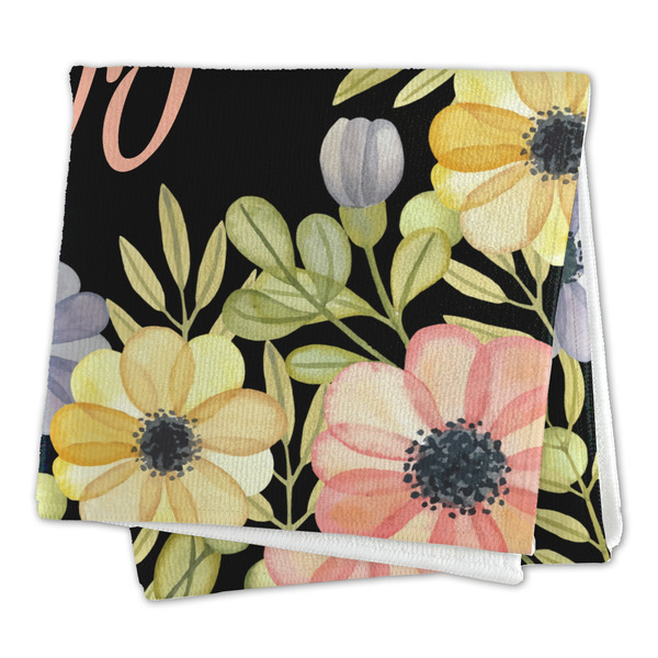 Boho Floral Microfiber Dish Rag - FOLDED (square)