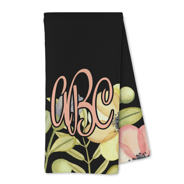 Custom Boho Floral Kitchen Towel - Microfiber (Personalized)