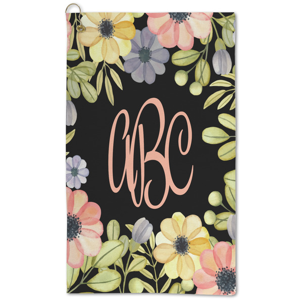 Custom Boho Floral Microfiber Golf Towel (Personalized)