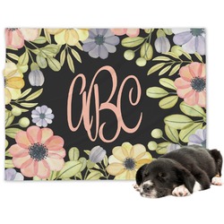 Boho Floral Dog Blanket - Large (Personalized)