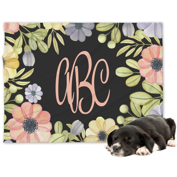 Custom Boho Floral Dog Blanket (Personalized)