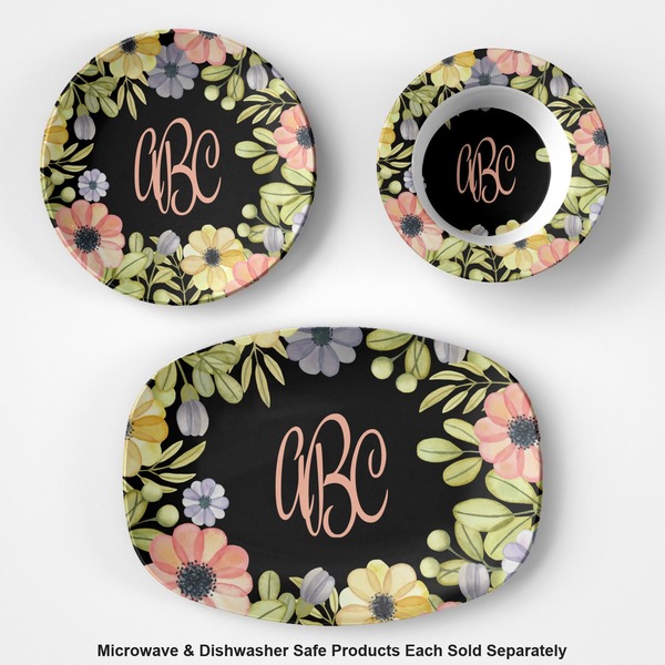 Boho Floral Microwave & Dishwasher Safe CP Plastic Dishware - Group