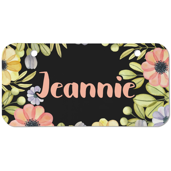 Boho Floral Mini Bicycle License Plate - Two Holes