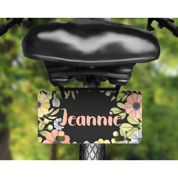 Boho Floral Mini License Plate on Bicycle