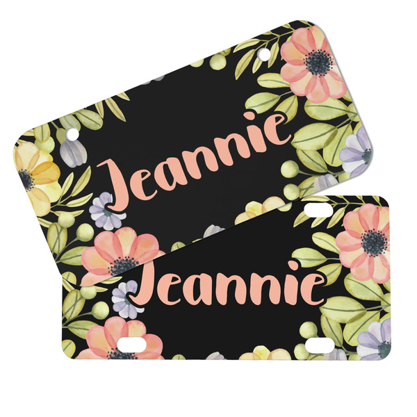 Boho Floral Mini License Plates - MAIN (4 and 2 Holes)