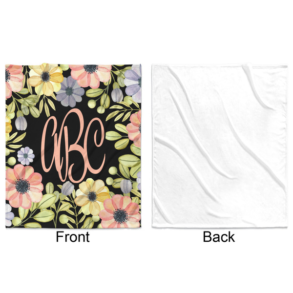 Boho Floral Minky Blanket - 50"x60" - Single Sided - Front & Back