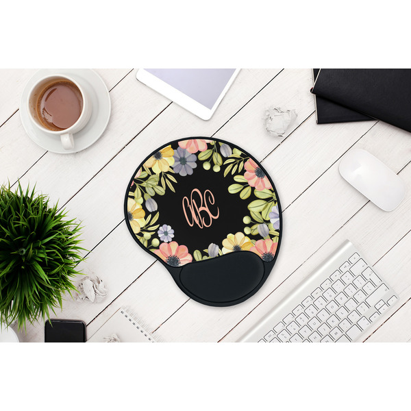 Boho Floral Mouse Pad with Wrist Rest - LIFESYTLE 1