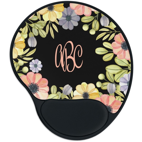 Custom Boho Floral Mouse Pad with Wrist Support